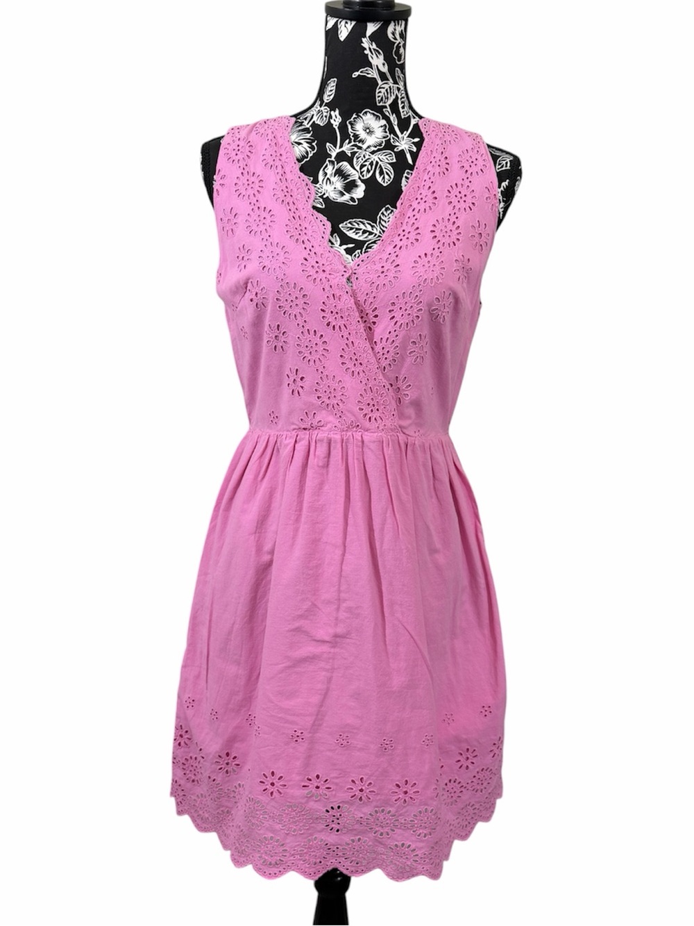 J. Crew Pink Cotton Sundress with Eyelet Detail